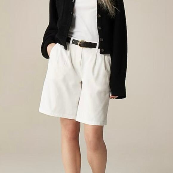 J.Crew 9" Pleated Heritage Chino Short White Size 2 NWT - Picture 1 of 6